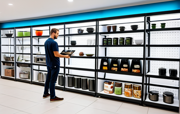 **
"A thriving e-commerce store display showcasing niche kitchen gadgets, professional product photography, bright and inviting studio lighting, fully clothed shoppers browsing the selection, appropriate content, safe for work, perfect anatomy, correct proportions, professional"
**