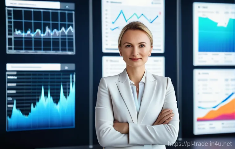 국제무역사 시험 후 자격증 활용법 - **Prompt:** "A vibrant, futuristic image of a confident Polish female professional in her late 30s, ...