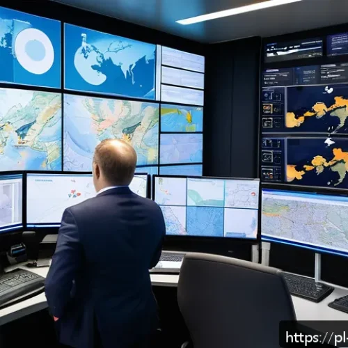 Home 33 수출입 물류 관리 팁 - A modern logistics control room with multiple large digital screens displaying real-time transport r...
