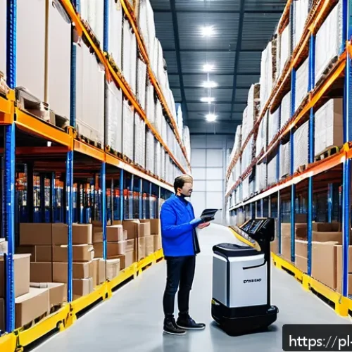 Home 32 무역 업무 자동화 트렌드 - A modern Polish warehouse interior featuring advanced intelligent warehouse management systems in op...