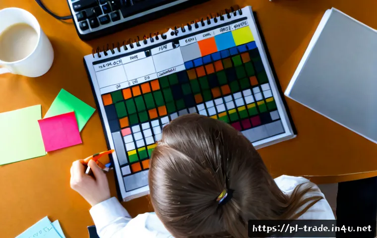 Home 17 국제무역사 필기시험 준비 일정 - Photorealistic overhead view of a Polish university student preparing a structured study schedule fo...